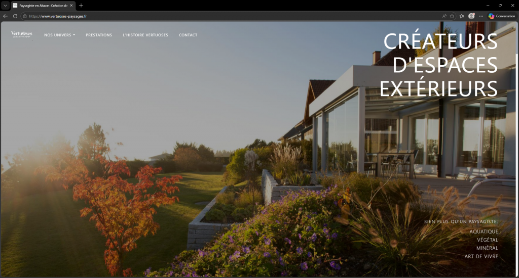 Création du site Vertuoses Paysages — Paysagiste