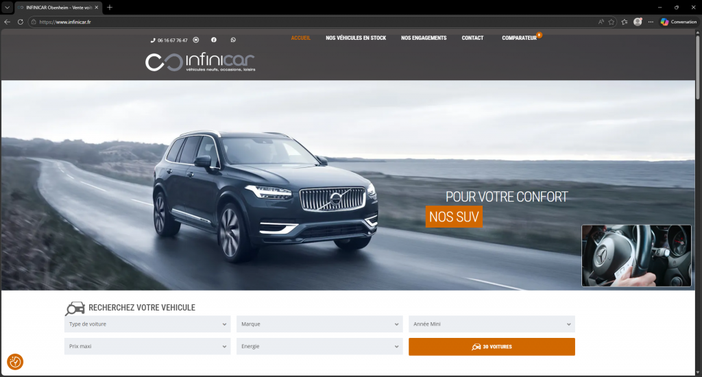 Création du site Infinicar — Concession voitures d’occasion