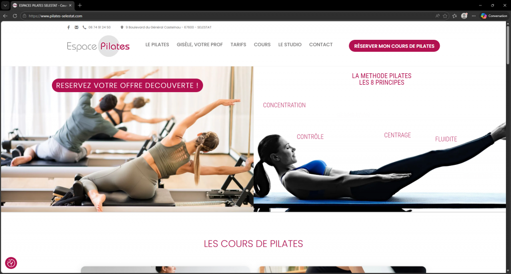 Création du site Espaces Pilates Sélestat